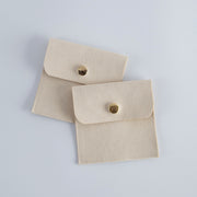 Mini velvet jewelry gift pouch with compact snap-button design
