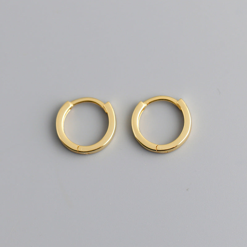 Camille minimal sterling silver huggie hoop earrings