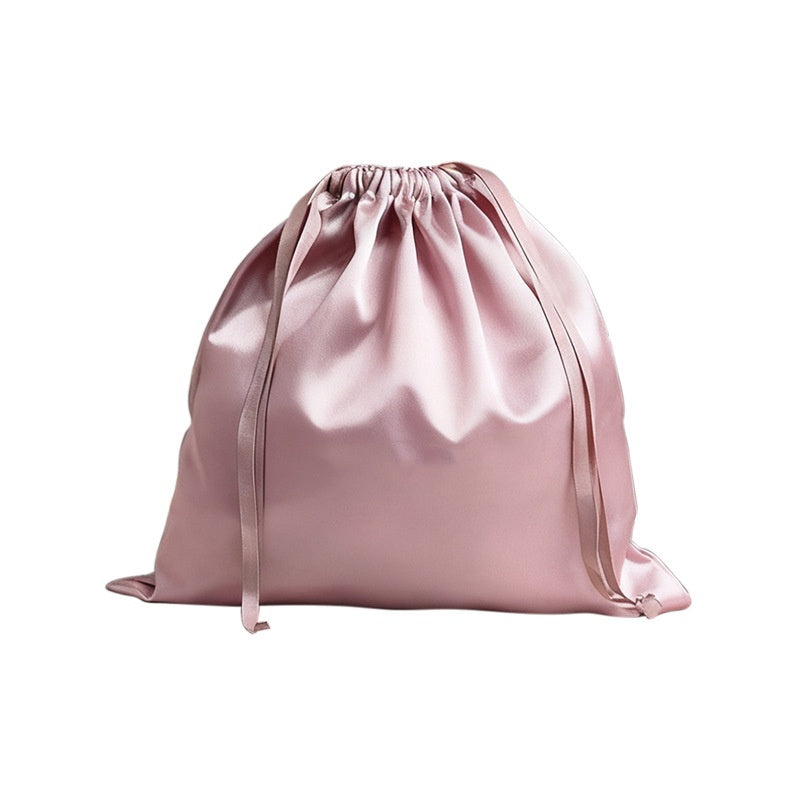 Satin drawstring pouch for presenting bridal party jewelry and keepsakes