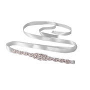 Celestine crystal style bridal waist sash with ribbon