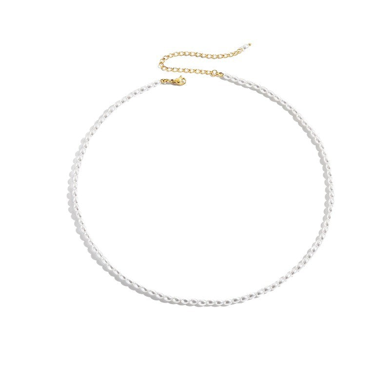 The Audrey single-strand faux pearl necklace with gold-tone clasp and extender