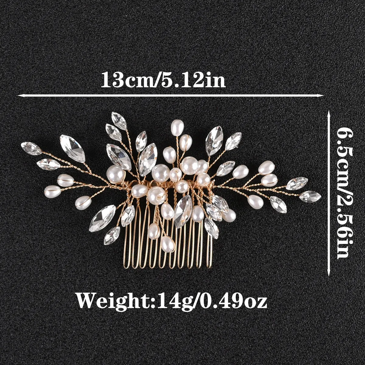 Camille wedding hair comb with pearl accents