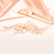 Gold botanical wedding hair comb
