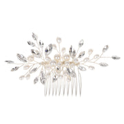 Camille metal bridal comb with pearl details