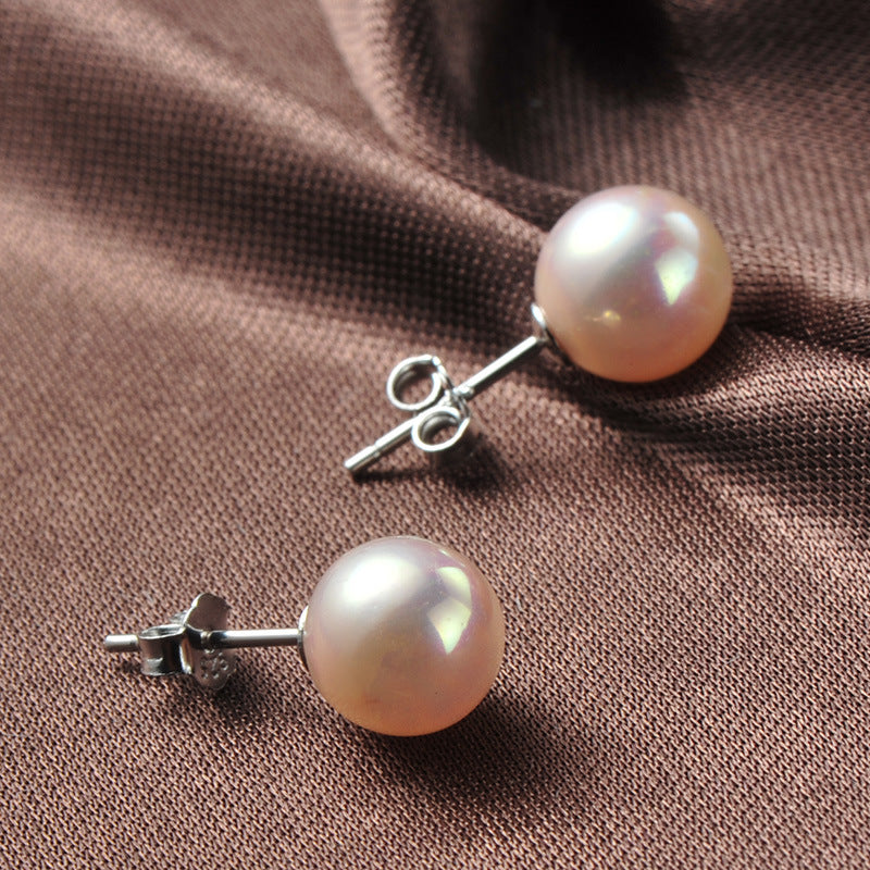 Elise 6 mm and 8 mm shell pearl stud earrings