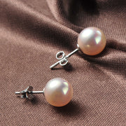Elise 6 mm and 8 mm shell pearl stud earrings