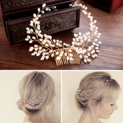 Pearl Leaf bridal hair vine - product image 6