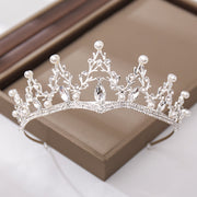 Vivienne Pearl Accent wedding tiara with delicate silver-tone branches and luminous pearl-inspired beads