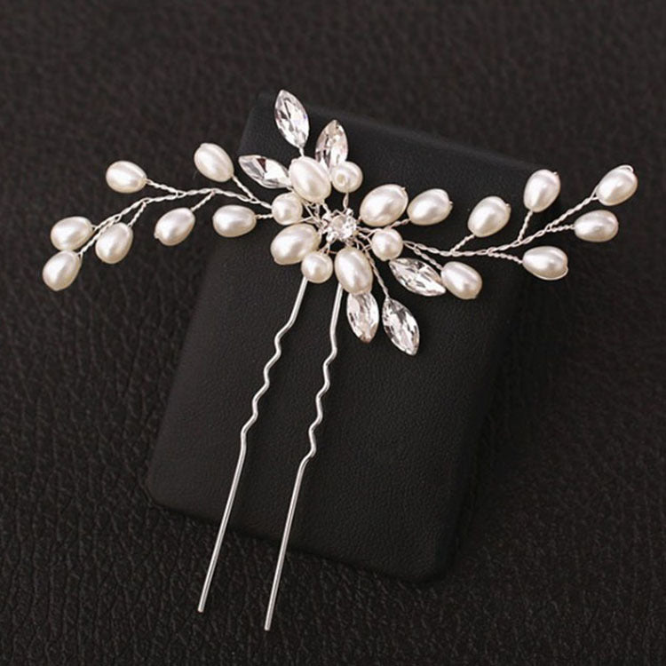 Bridal hair accessory with marquise rhinestones