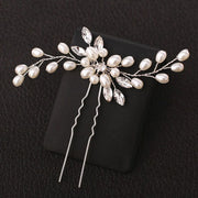 Flexible pearl rhinestone bridal hair pin