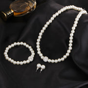 Margaux matching ivory pearl style necklace bracelet and earrings