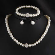 Margaux ivory bridal jewelry set with pearl inspired details
