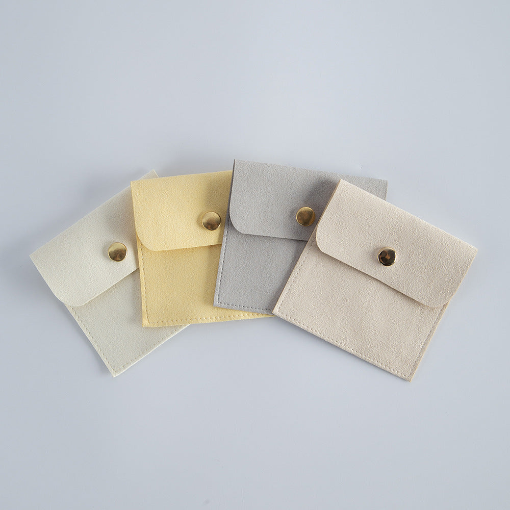 Margot mini velvet jewelry pouch with gold-tone snap button for bridesmaid gifts