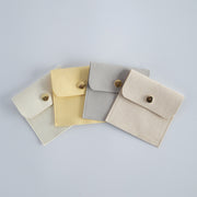Margot mini velvet jewelry pouch with gold-tone snap button for bridesmaid gifts