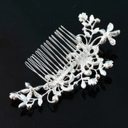 Camille floral hair comb with faux pearl accents for bridal hairstyles
