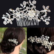 Camille bridal hair comb featuring crystal-style details and botanical motifs