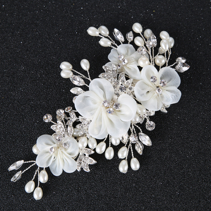 Rosalie bridal hairpiece offered in two floral size options