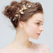 Crystal Blossom floral bridal comb with pearl-inspired beads and sparkling accents