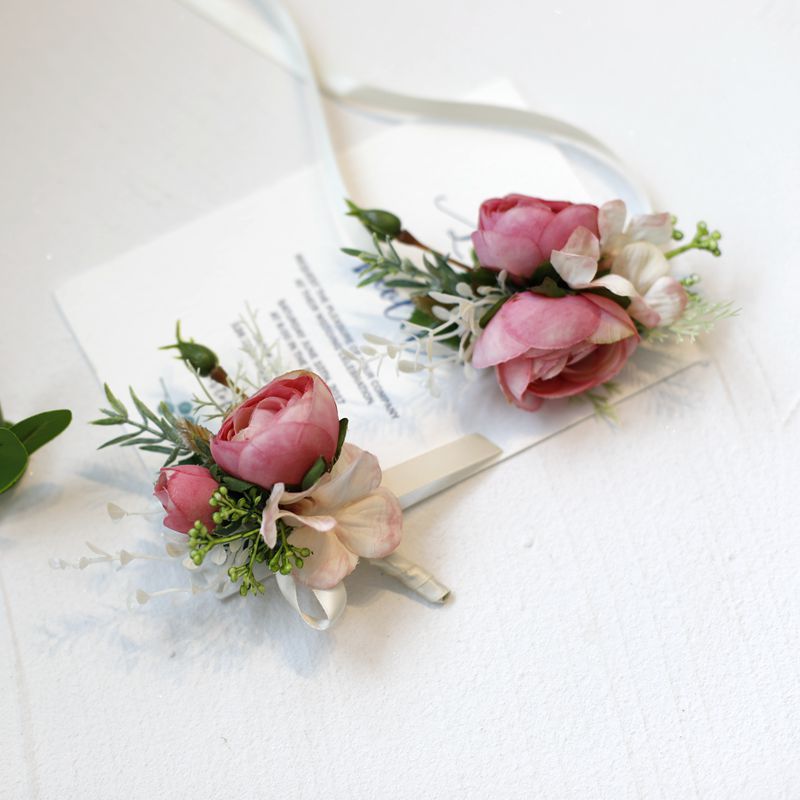 Rosalie bridesmaid rose corsage approximately 13 by 7 cm