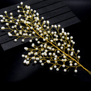 Elowen botanical bridal hair accessory available in gold and silver-tone