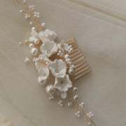 Ivory Blossom botanical bridal hair accessory for romantic wedding updos