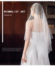 Amélie pearl accent bridal veil with comb