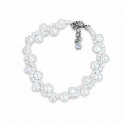 Rosalie freshwater pearl blossom bracelet with white pearl clusters and chain clasp