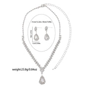 Coordinated crystal-inspired wedding jewelry set with drop earrings