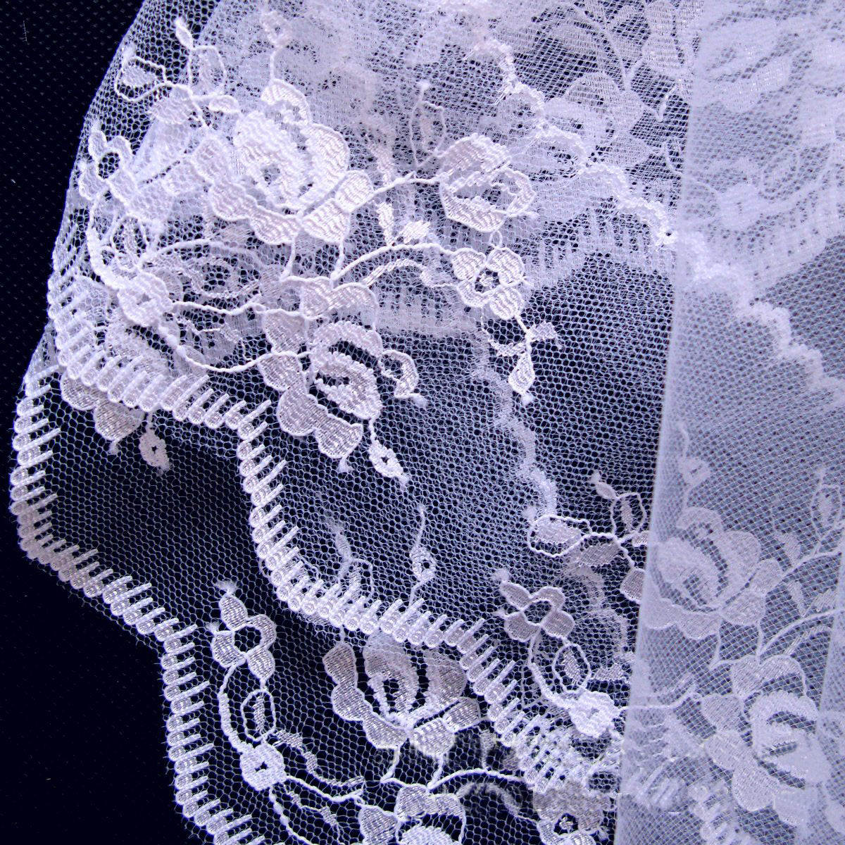 Seraphine sheer white bridal veil with built-in hair comb