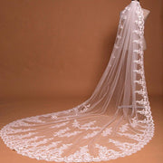 Celeste single layer ivory lace wedding veil