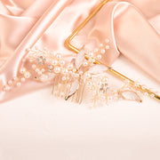 Lucienne bridal comb with pearl and stone accents