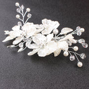 Rosalie bridal hair accessory with pearl-inspired beads and blossoms