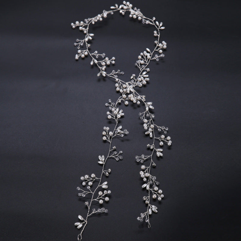 Celeste flexible bridal hair vine with pearl-inspired and crystal-style details