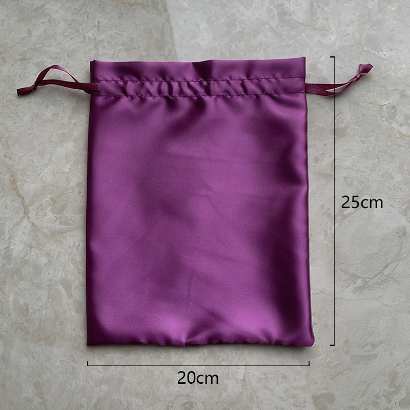 Elegant satin-finish bridesmaid gift pouch with double drawstring closure
