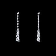 Pair of Seraphina long silver-tone drop earrings with sparkling crystal-style details