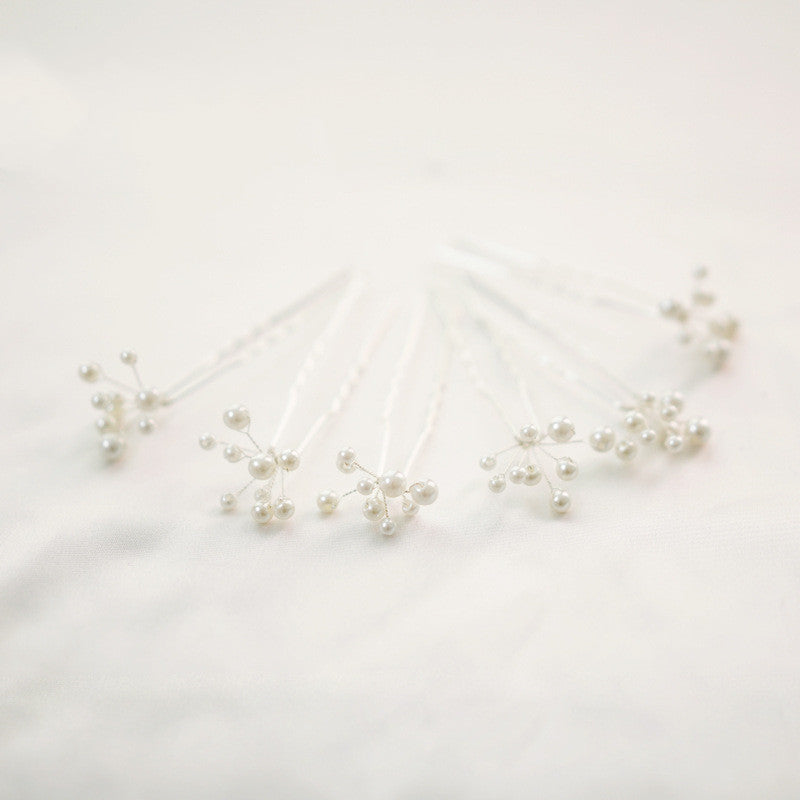 Odette minimalist pearl cluster hair accessory for brides
