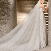 Architectural veil elegance — Noelle Minimal Cathedral Bridal Veil