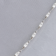 Beaded bridal veil mesh close up — Colette Crystal-Edge Fingertip Bridal Veil