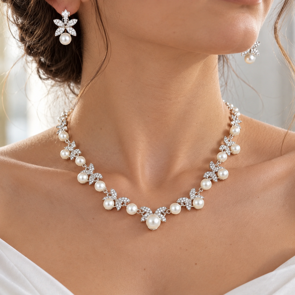 The Fleur Pearl Blossom Bridal Jewelry Set
