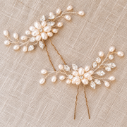 Pearl and crystal bridal hairpins — Odette Pearl & Crystal Bridal Hair Pin