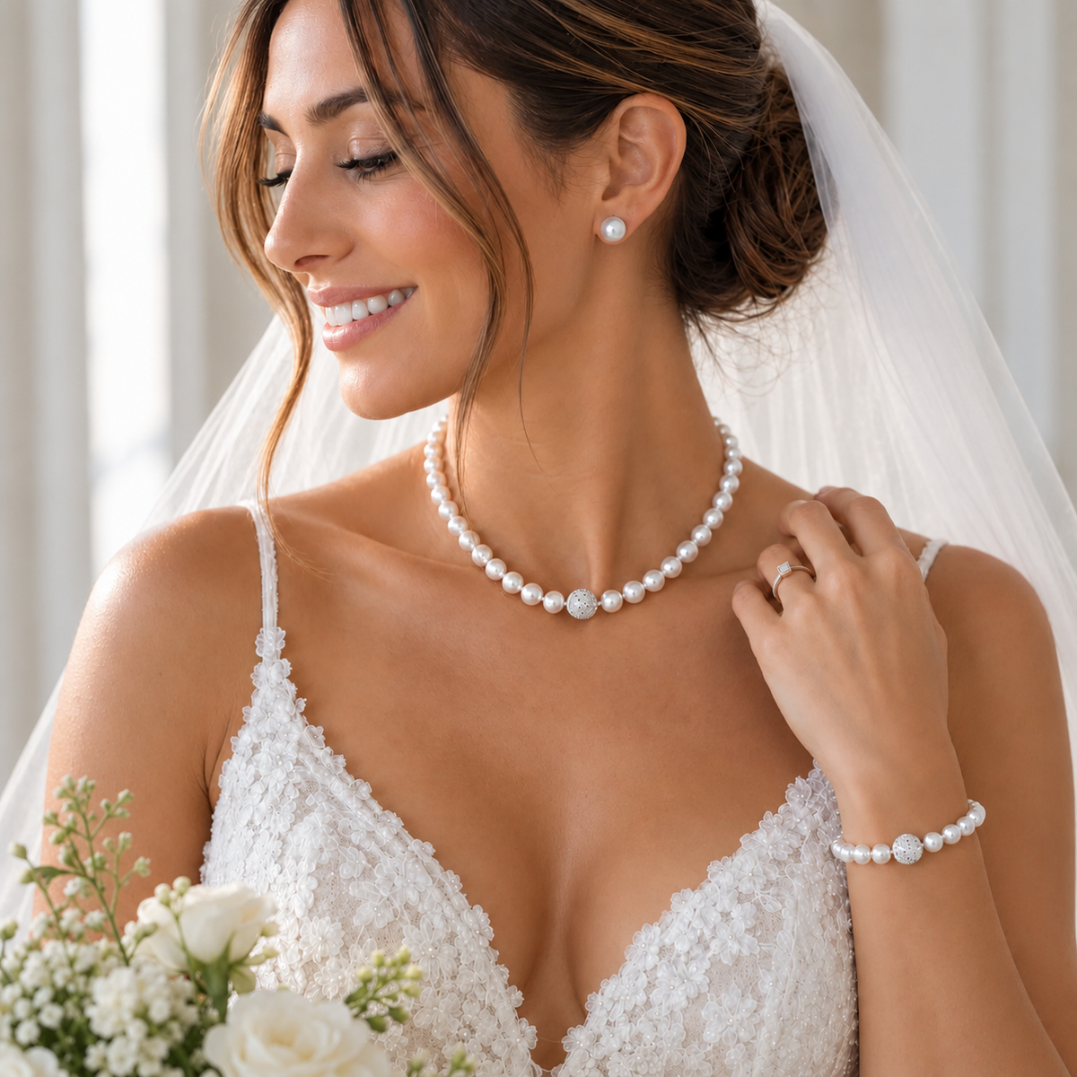The Margaux Ivory Pearl Bridal Jewelry Set