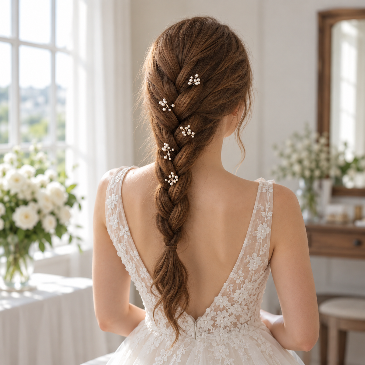 Odette delicate pearl bridal hair pin