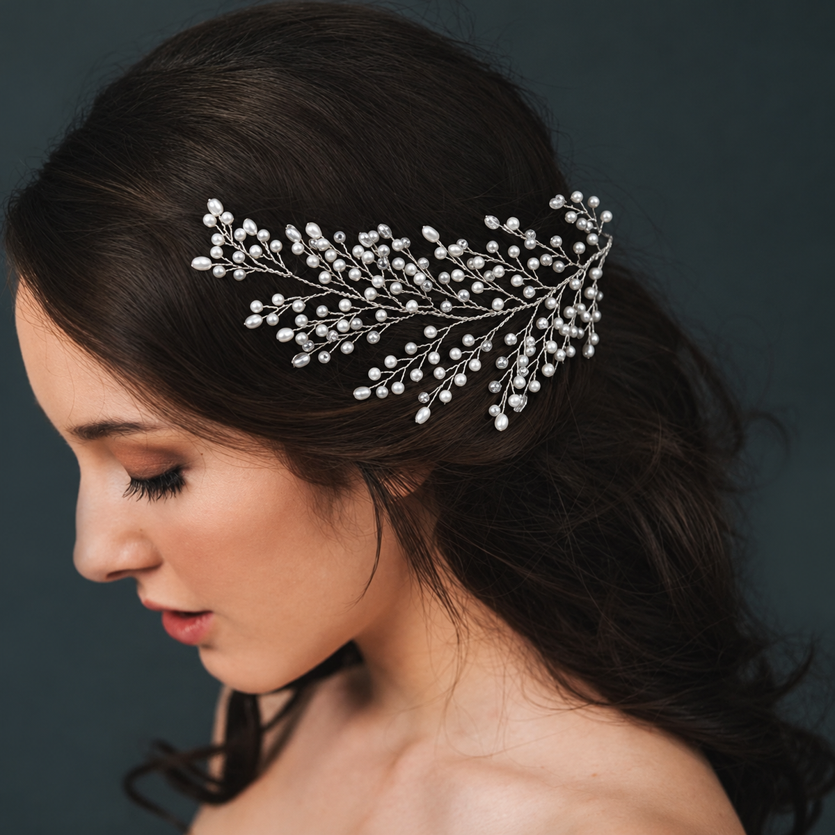 The Elowen Pearl Branch Bridal Hair Vine