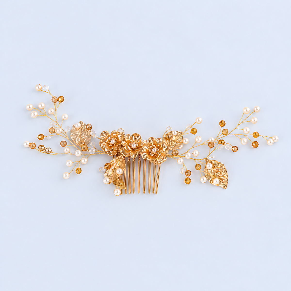 Crystal Blossom bridal hair comb