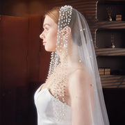 Amélie scattered pearl bridal veil
