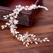 Elowen branch shaped bridal hair vine with leaf accents