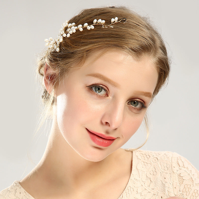 Pearl Leaf bridal hair vine - product image 3
