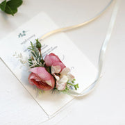 Rosalie rose-style floral wrist corsage for wedding parties