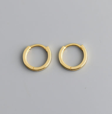 S925 sterling silver minimalist huggie earrings