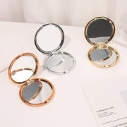 Bridesmaid gift compact mirror with metallic finish